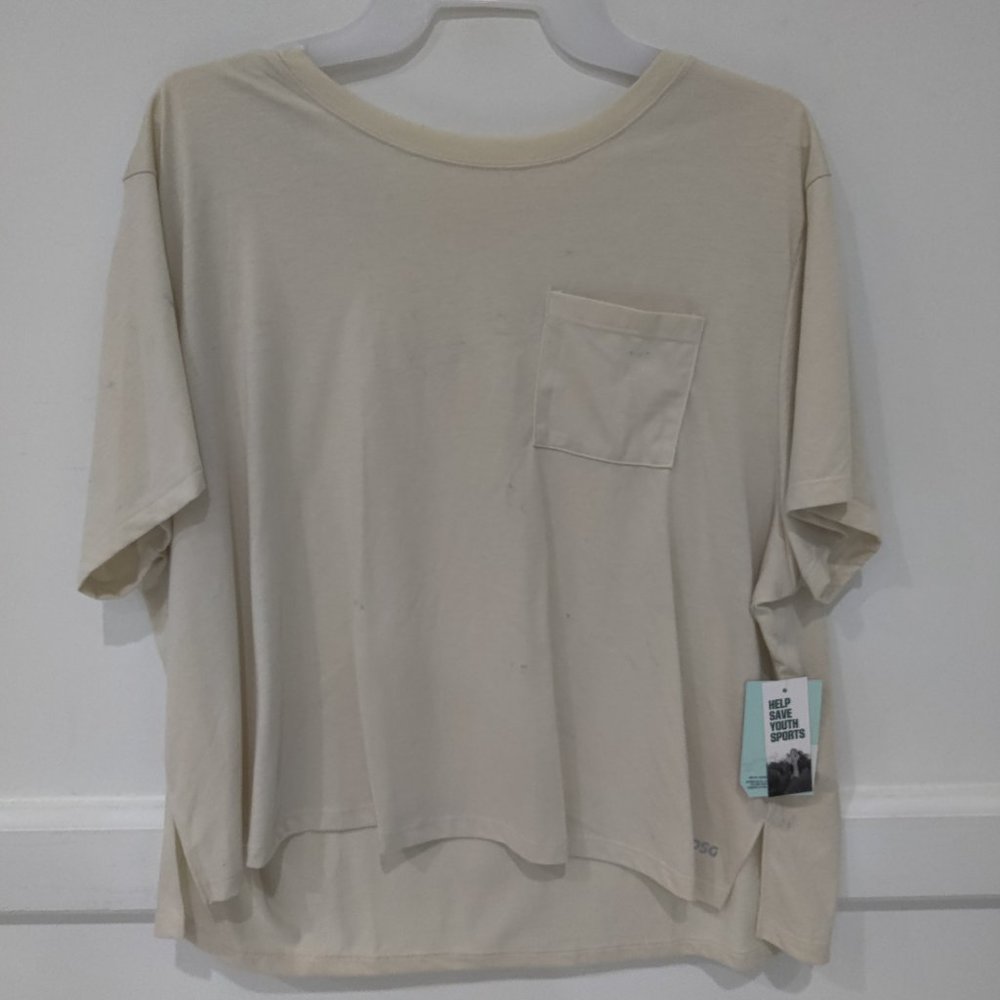 DEFECT DSG Womens Must Have Lightweight Cropped Tee Light Sand Sz 2XL $20 3C558